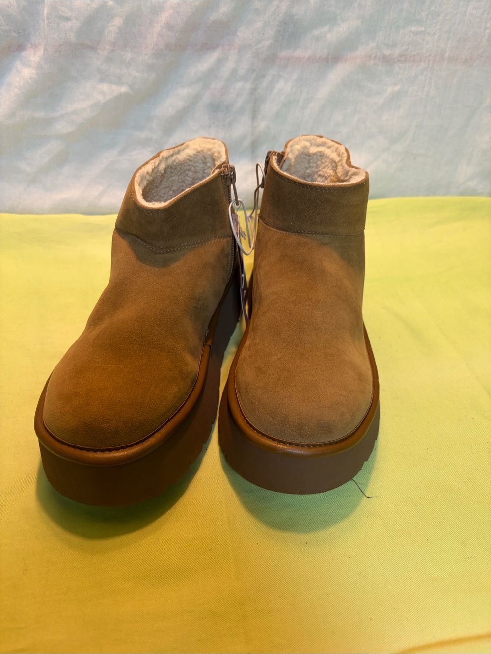 wild fable Tan Suede Platform Ankle Booties